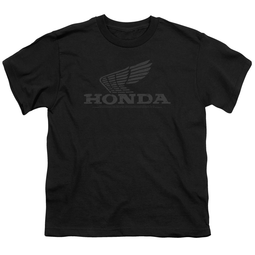 HONDA/VINTAGE WING - S/S YOUTH 18/1 - BLACK