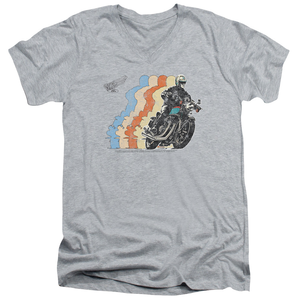 HONDA/RETRO HONDA - S/S ADULT V-NECK 30/1 - ATHLETIC HEATHER