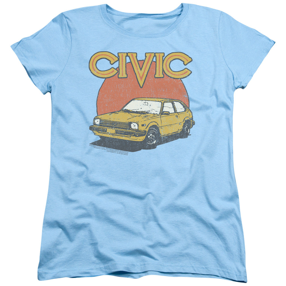 HONDA/RETRO CIVIC - S/S WOMENS TEE - LIGHT BLUE