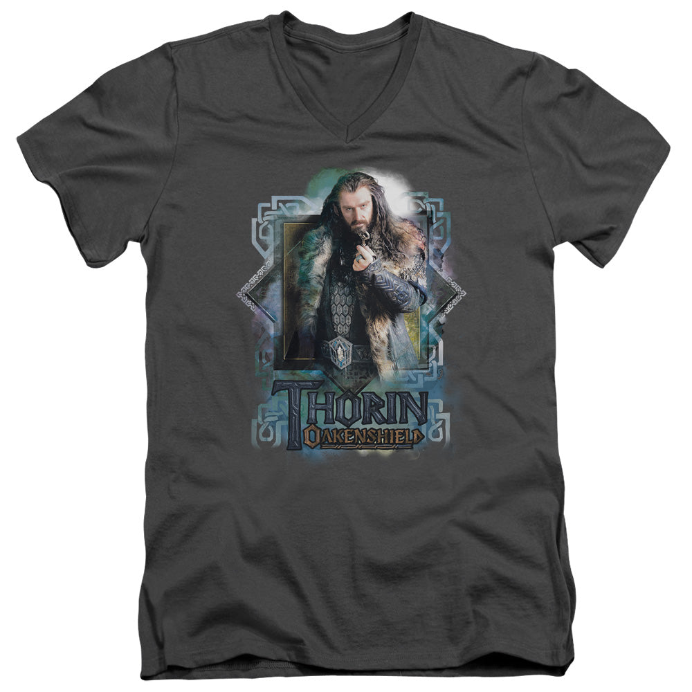THE HOBBIT/THORIN OAKENSHIELD - S/S ADULT V-NECK 30/1 - CHARCOAL