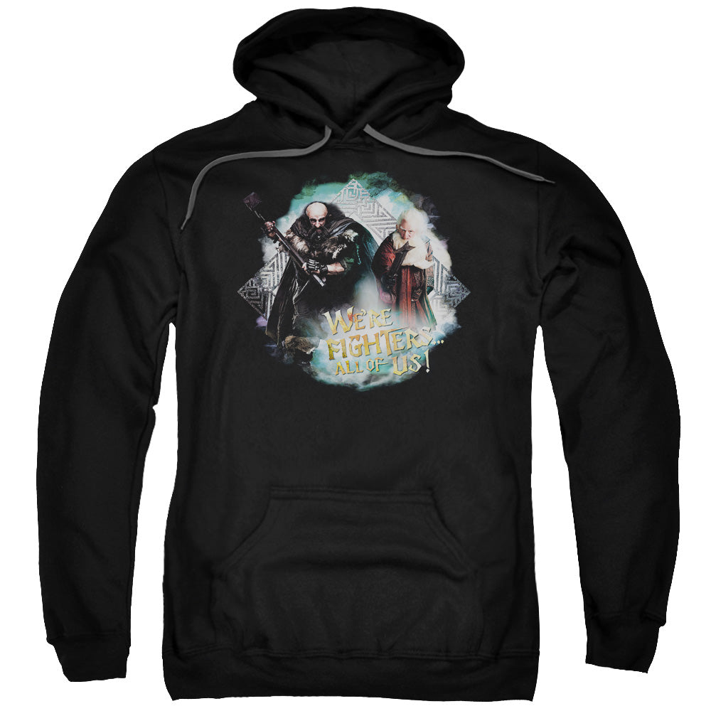 THE HOBBIT/WE&#39;RE FIGHERS - ADULT PULLOVER HOODIE - BLACK