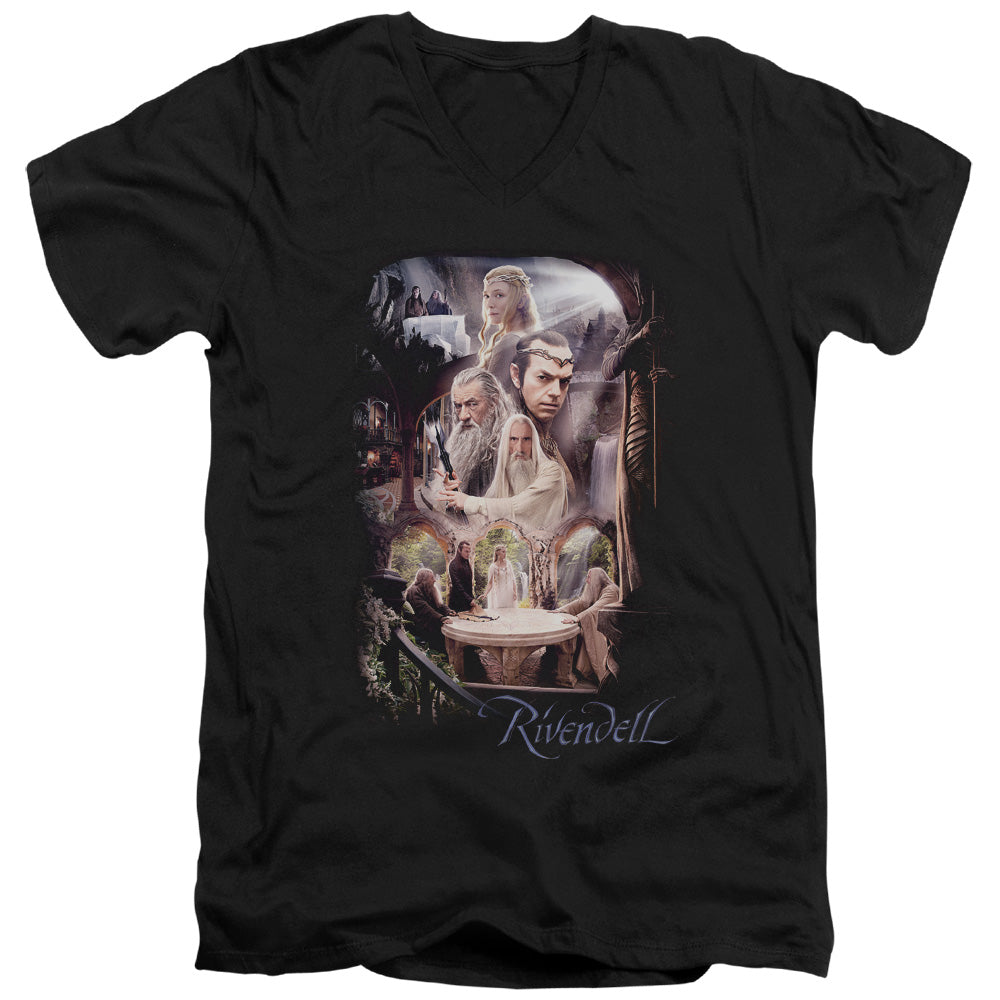 THE HOBBIT/RIVENDELL - S/S ADULT V-NECK 30/1 - BLACK