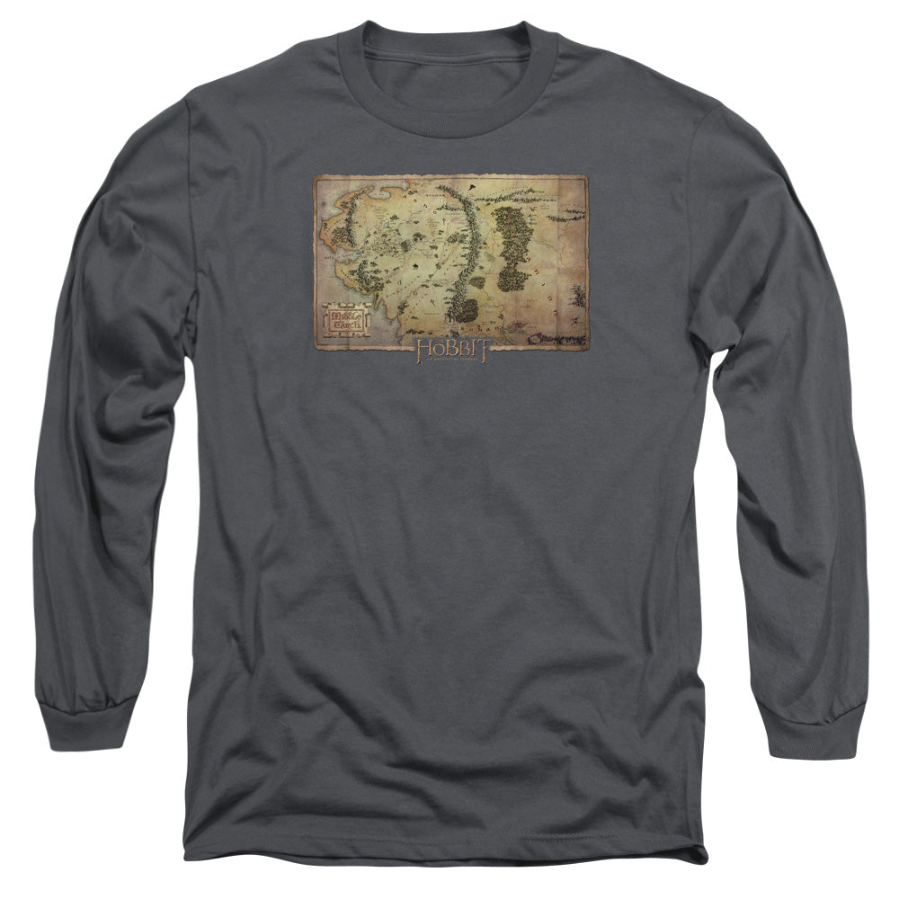 THE HOBBIT/MIDDLE EARTH MAP - L/S ADULT 18/1 - CHARCOAL