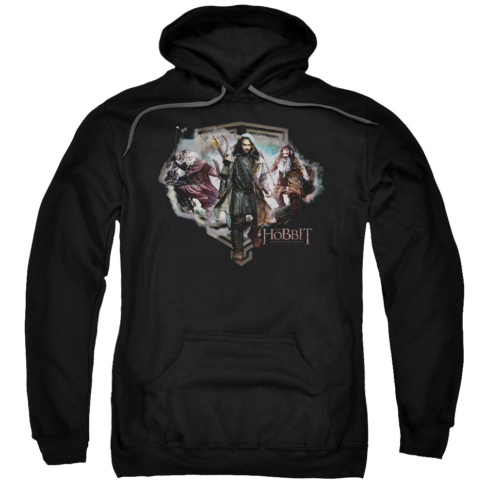 THE HOBBIT/THREE DWARVES - ADULT PULLOVER HOODIE - BLACK