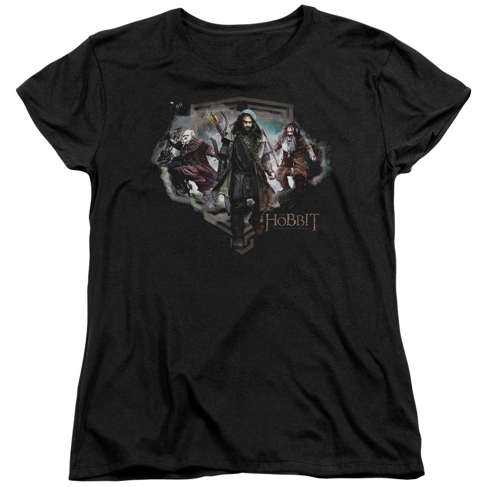 THE HOBBIT/THREE DWARVES - S/S WOMENS TEE - BLACK