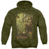 THE HOBBIT/IN THE WOODS - ADULT PULLOVER HOODIE - MILITARY GREEN