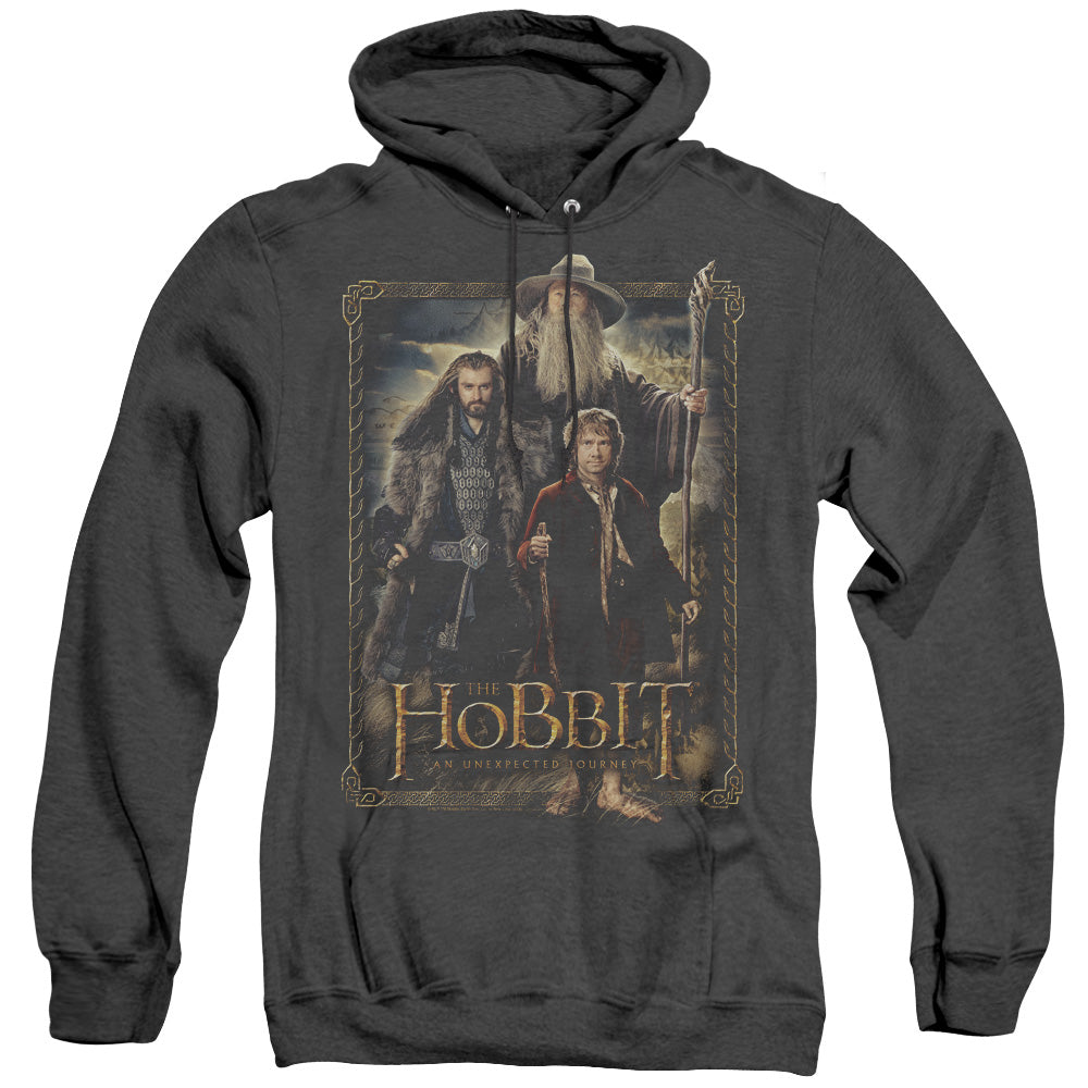 THE HOBBIT/THE THREE - ADULT HEATHER HOODIE - BLACK