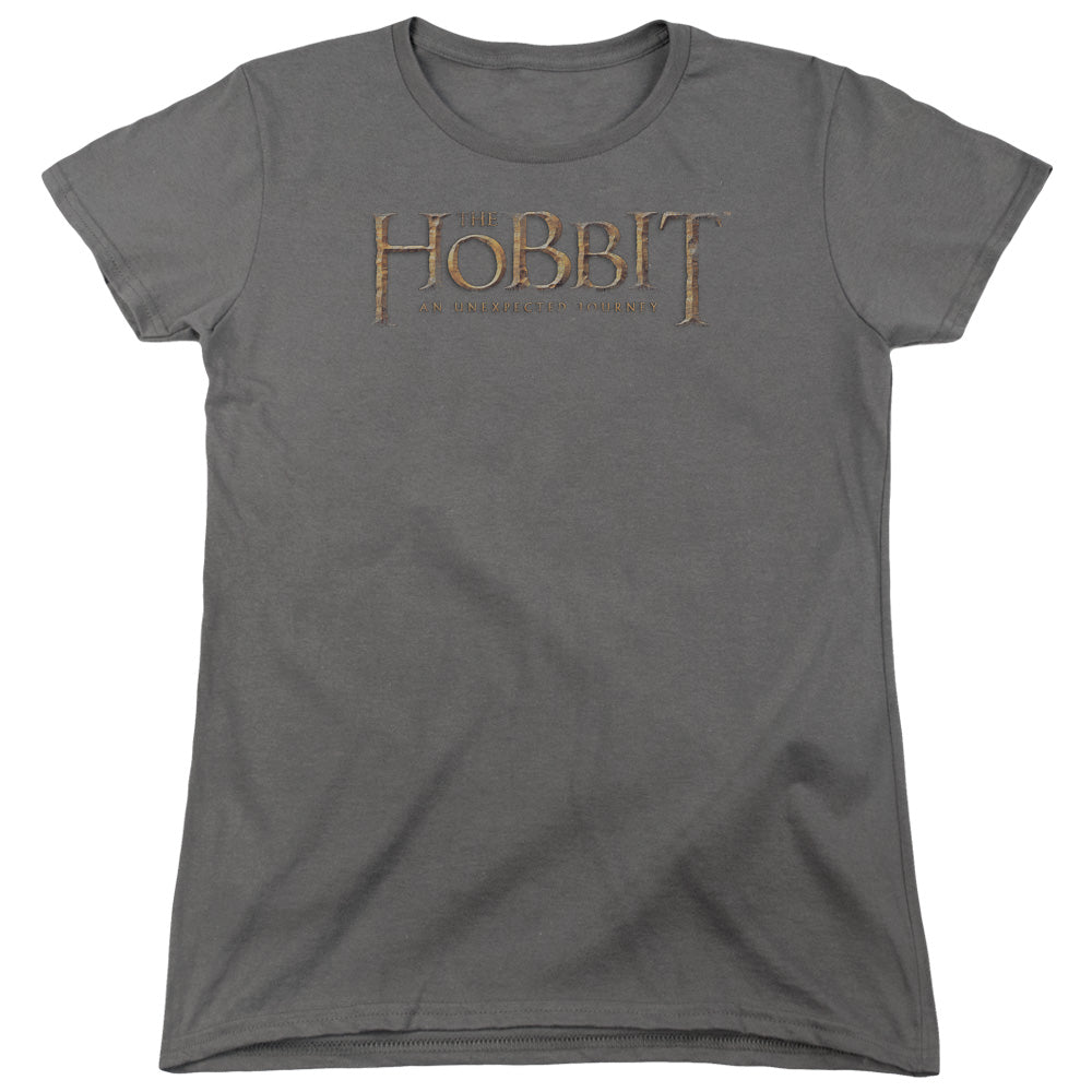 THE HOBBIT/DISTRESSED LOGO - S/S WOMENS TEE - CHARCOAL