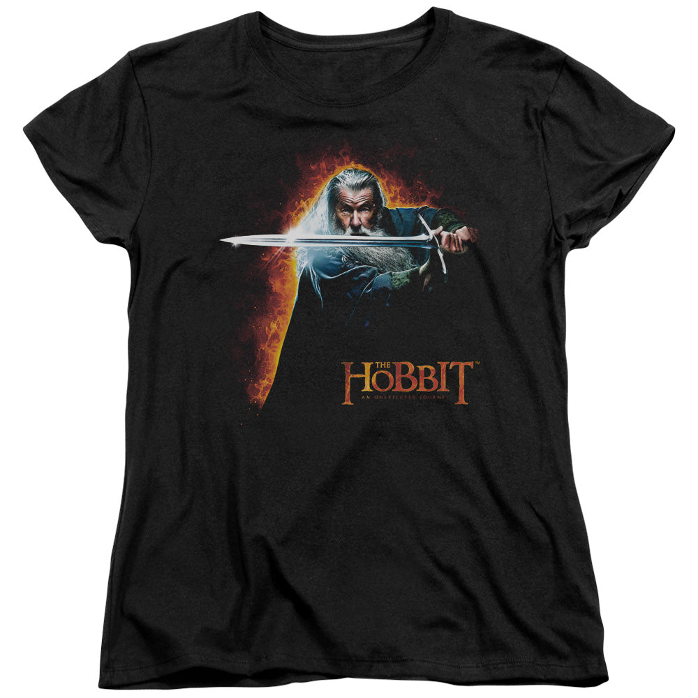 THE HOBBIT/SECRET FIRE - S/S WOMENS TEE - BLACK
