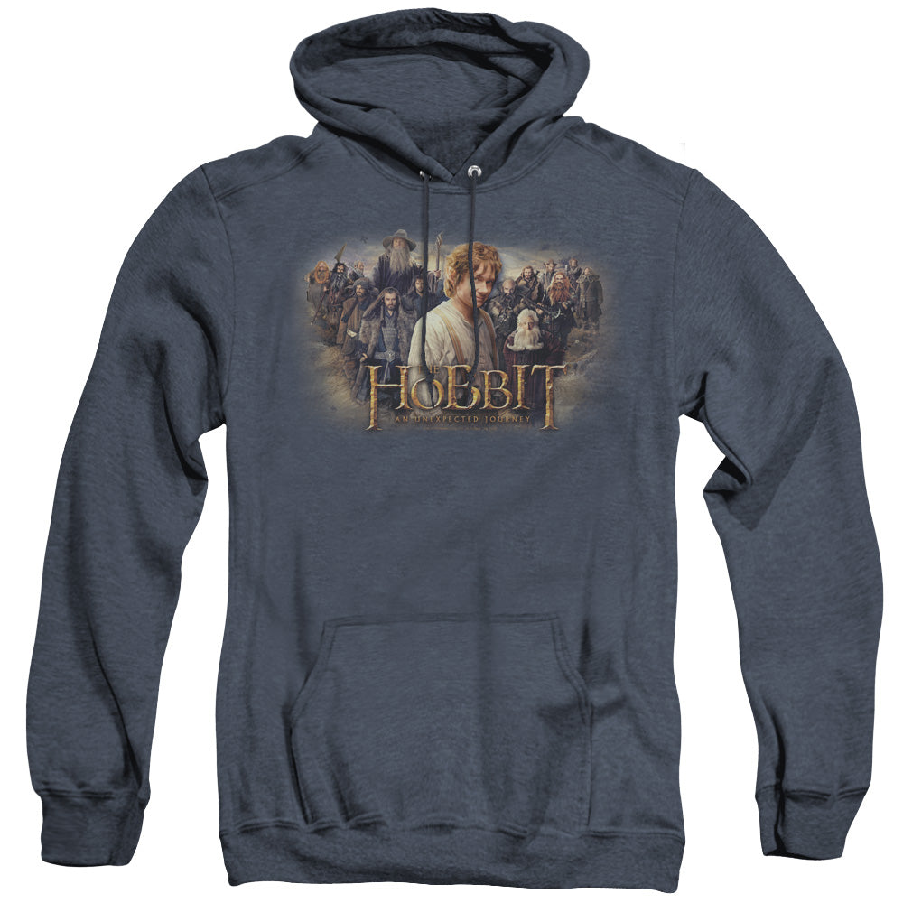 THE HOBBIT/HOBBIT RALLY - ADULT HEATHER HOODIE - NAVY