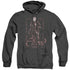 THE HOBBIT/ELROND STARE - ADULT HEATHER HOODIE - BLACK