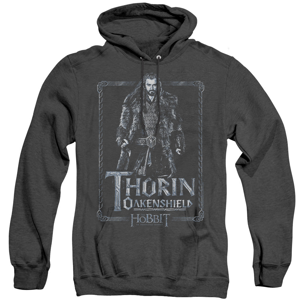 THE HOBBIT/THORIN STARE - ADULT HEATHER HOODIE - BLACK