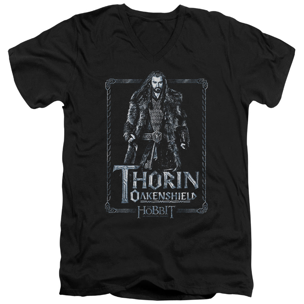 THE HOBBIT/THORIN STARE - S/S ADULT V-NECK 30/1 - BLACK