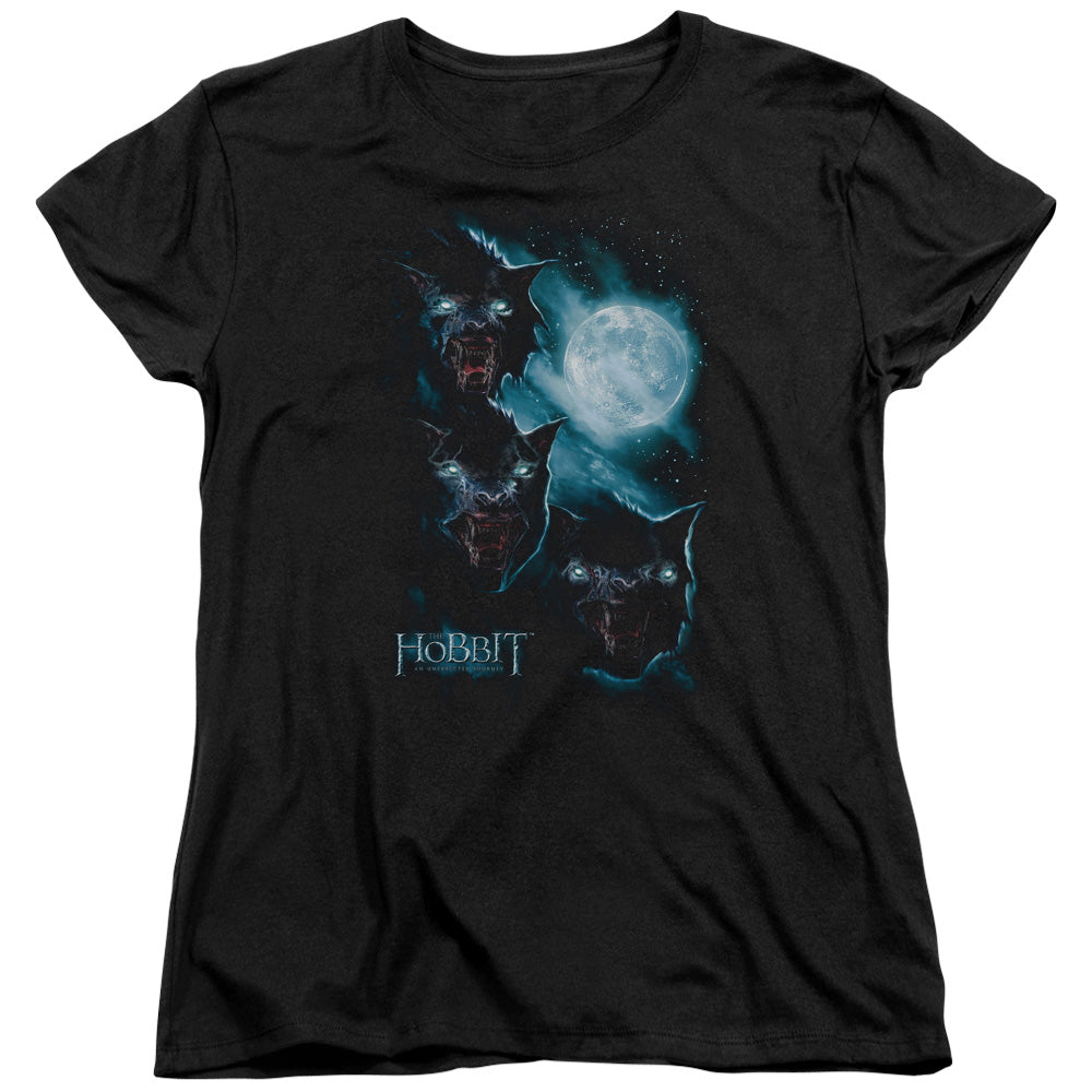 THE HOBBIT/THREE WARG MOON - S/S WOMENS TEE - BLACK