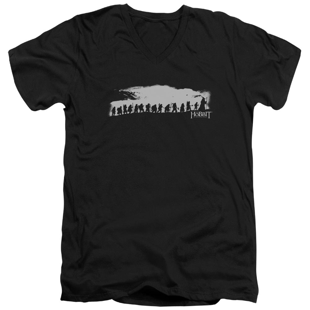 THE HOBBIT/THE COMPANY - S/S ADULT V-NECK 30/1 - BLACK