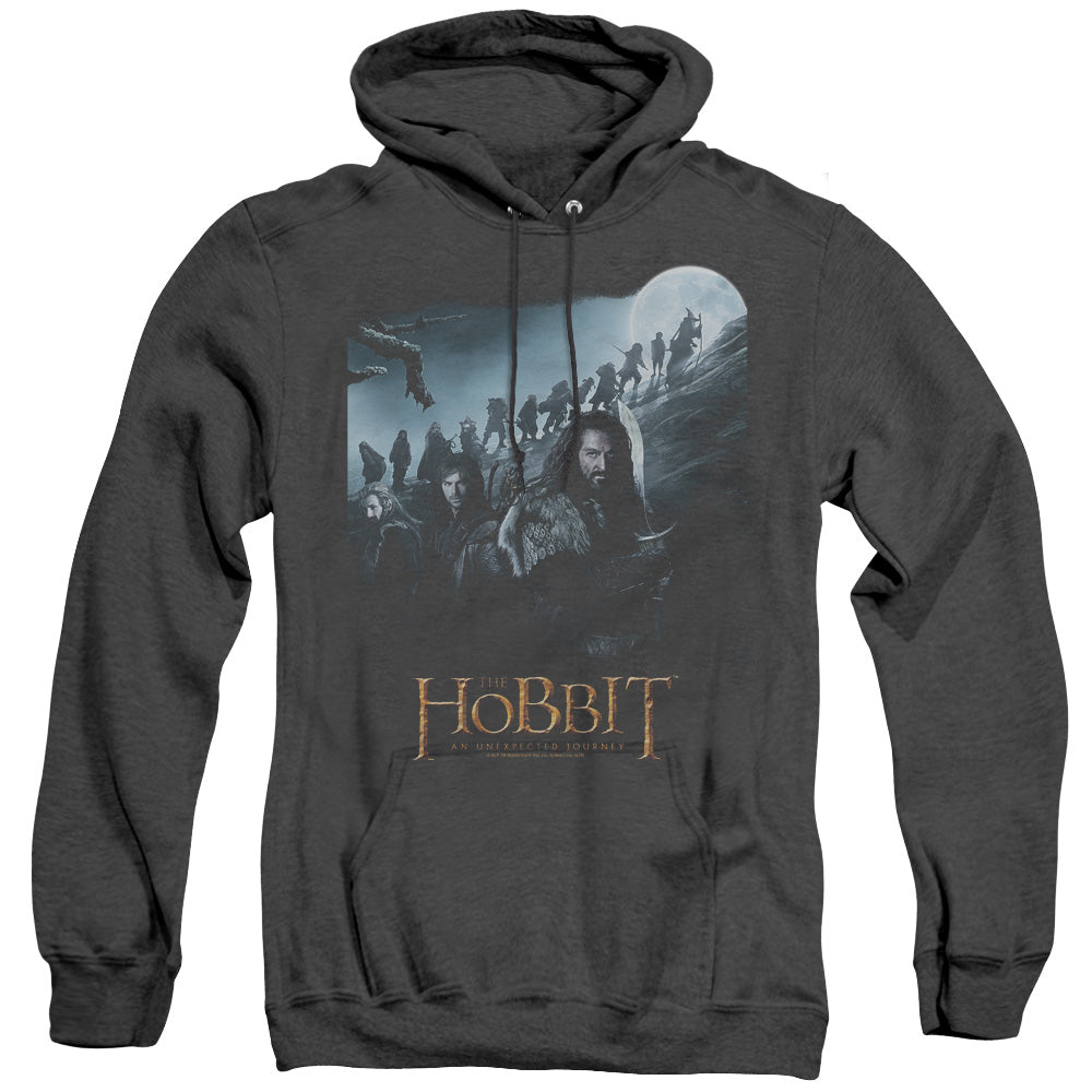 THE HOBBIT/A JOURNEY - ADULT HEATHER HOODIE - BLACK