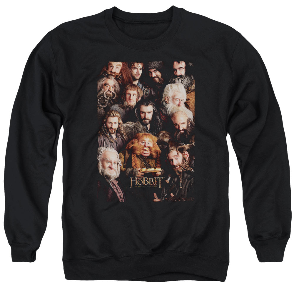 THE HOBBIT/DWARVES POSTER - ADULT CREWNECK SWEATSHIRT - BLACK