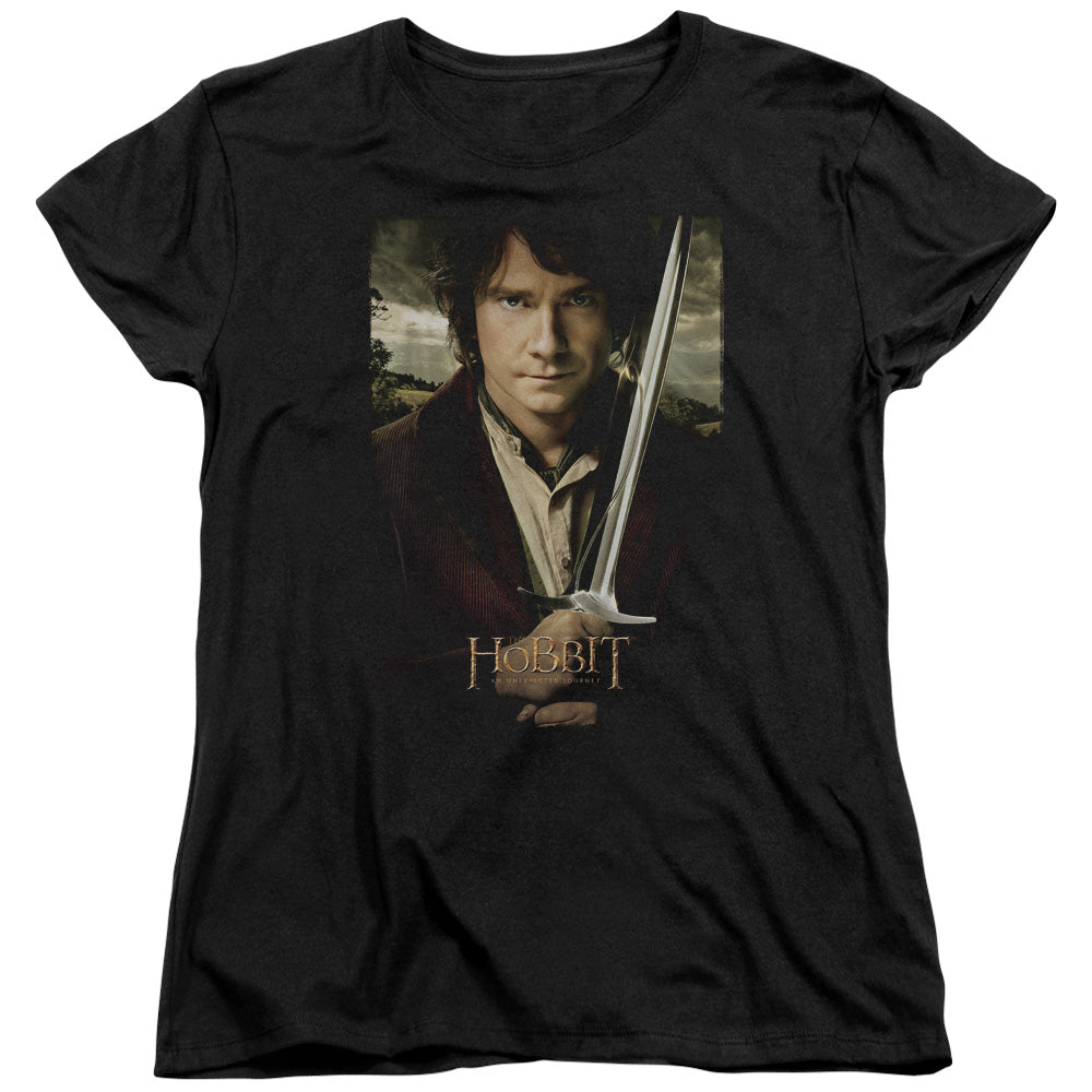THE HOBBIT/BAGGINS POSTER - S/S WOMENS TEE - BLACK