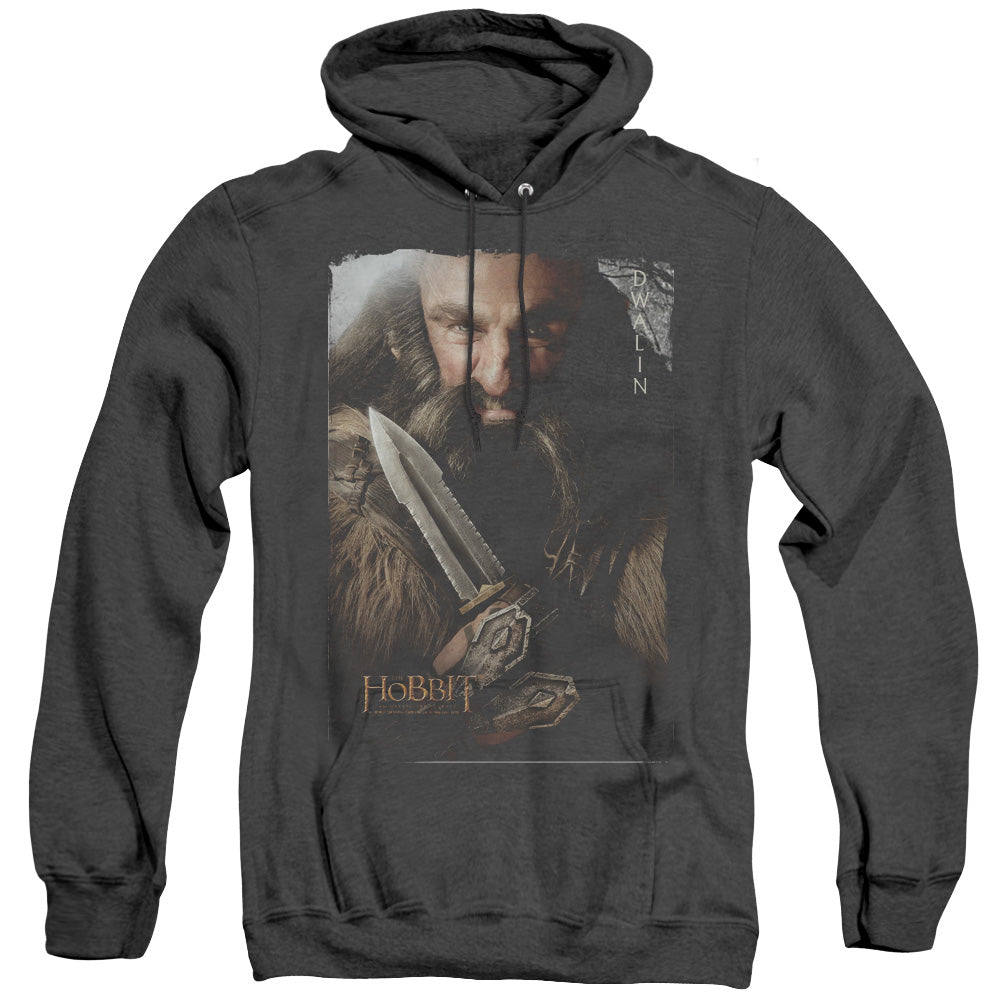 THE HOBBIT/DWALIN - ADULT HEATHER HOODIE - BLACK