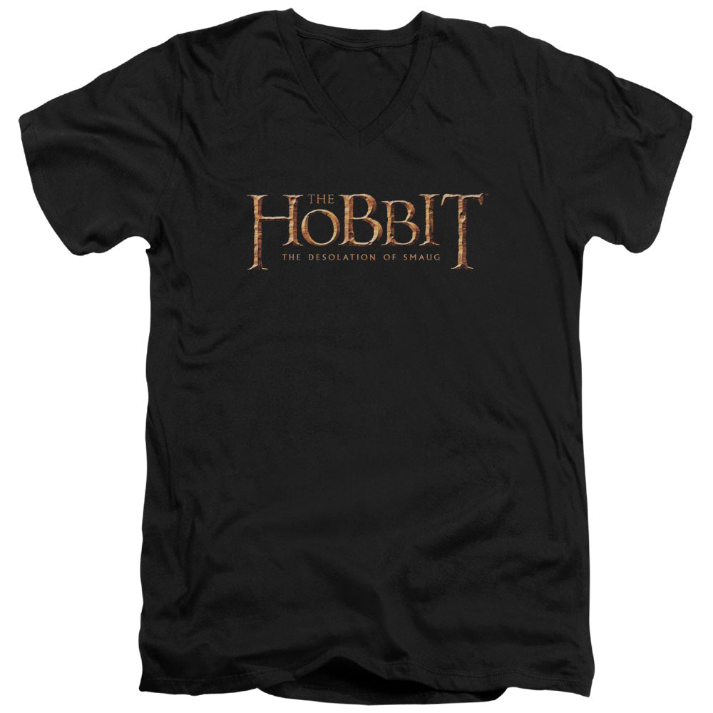HOBBIT/LOGO - S/S ADULT V-NECK 30/1 - BLACK