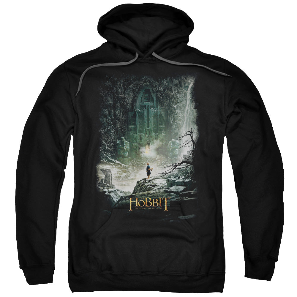 HOBBIT/AT SMAUG&#39;S DOOR - ADULT PULLOVER HOODIE - BLACK