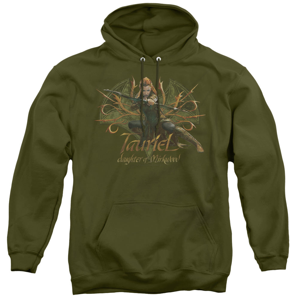 HOBBIT/TAURIEL - ADULT PULLOVER HOODIE - MILITARY GREEN
