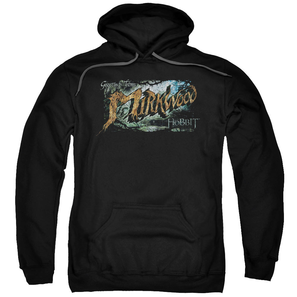 HOBBIT/GREETINGS FROM MIRKWOOD - ADULT PULLOVER HOODIE - BLACK