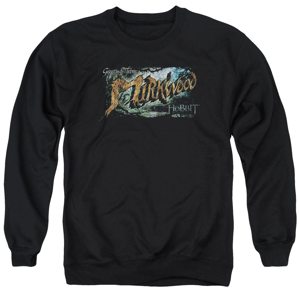 HOBBIT/GREETINGS FROM MIRKWOOD - ADULT CREWNECK SWEATSHIRT - BLACK
