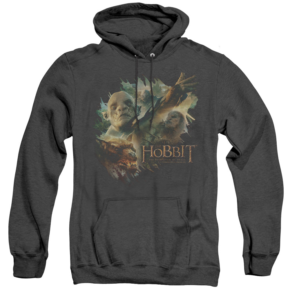 HOBBIT/BADDIES - ADULT HEATHER HOODIE - BLACK