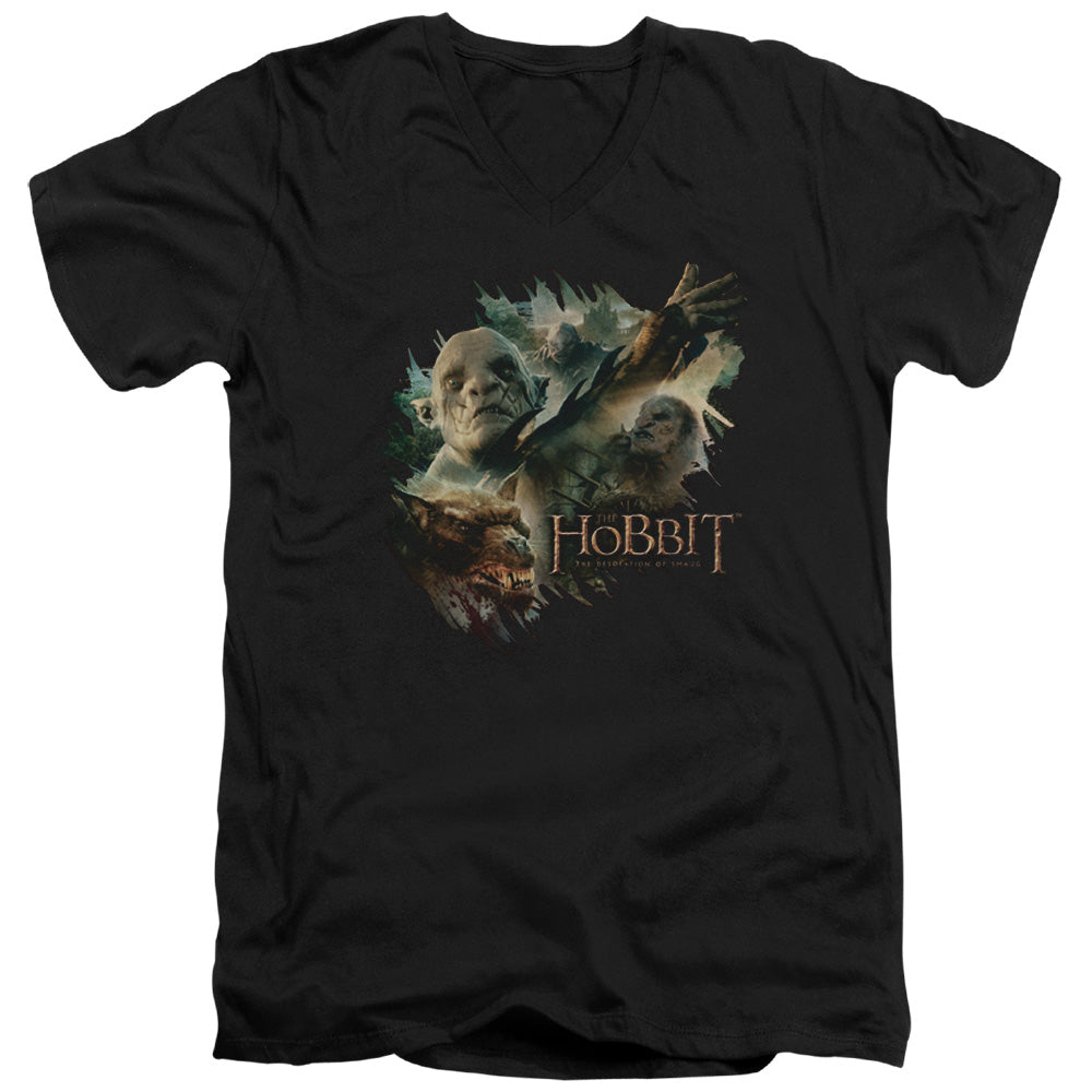 HOBBIT/BADDIES - S/S ADULT V-NECK 30/1 - BLACK