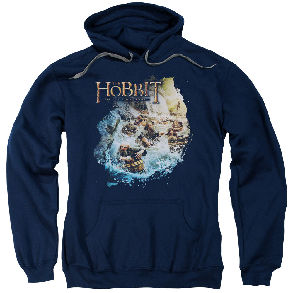 HOBBIT/BARRELING DOWN - ADULT PULLOVER HOODIE - NAVY