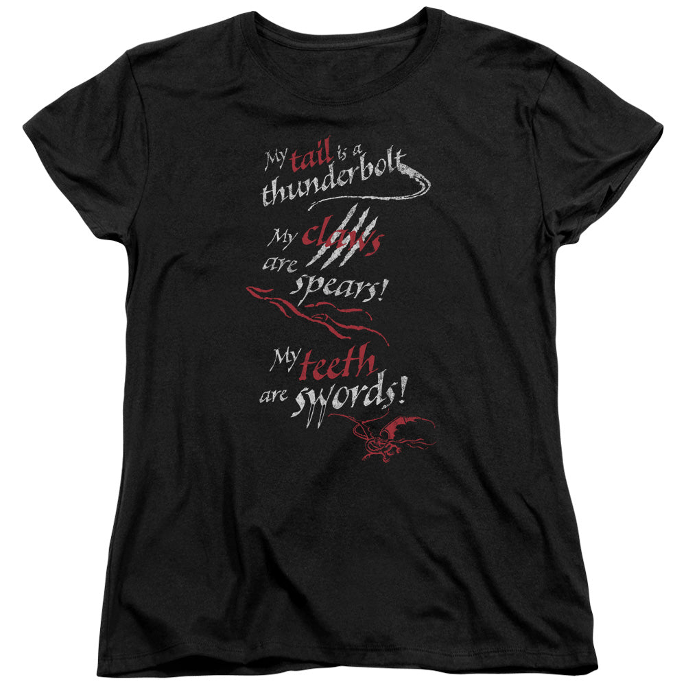 HOBBIT/TAIL CLAWS TEETH - S/S WOMENS TEE - BLACK