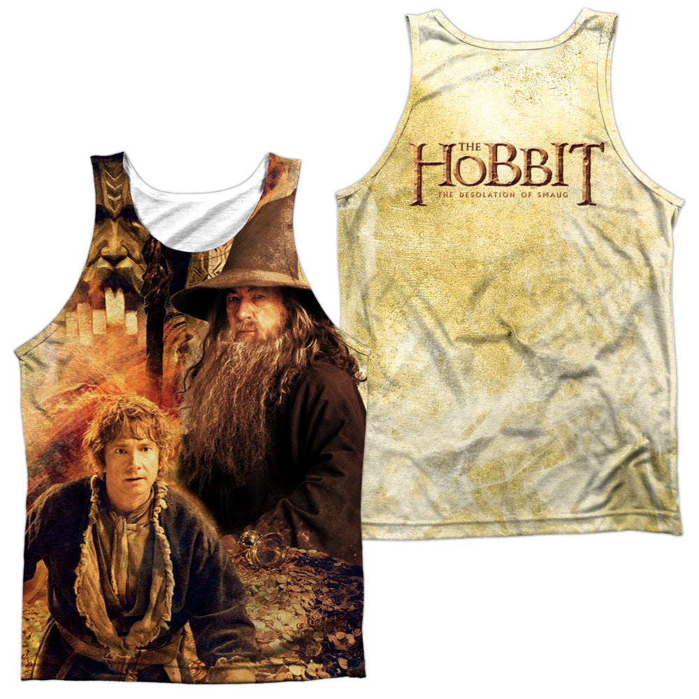 HOBBIT/BILBO AND GANDALF (FRONT/BACK PRINT) - ADULT POLY TANK TOP - MULTI