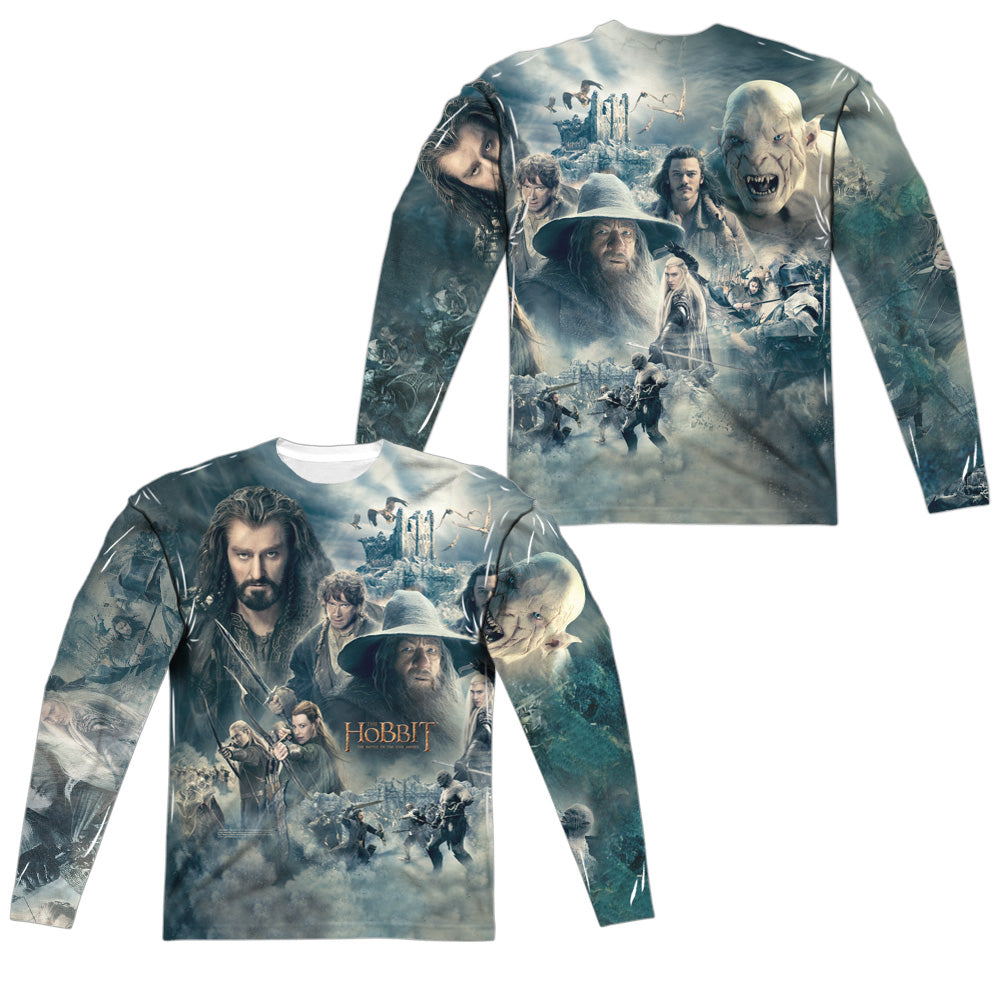 HOBBIT/EPIC POSTER (FRONT/BACK PRINT) - L/S ADULT POLY CREW  - MULTI