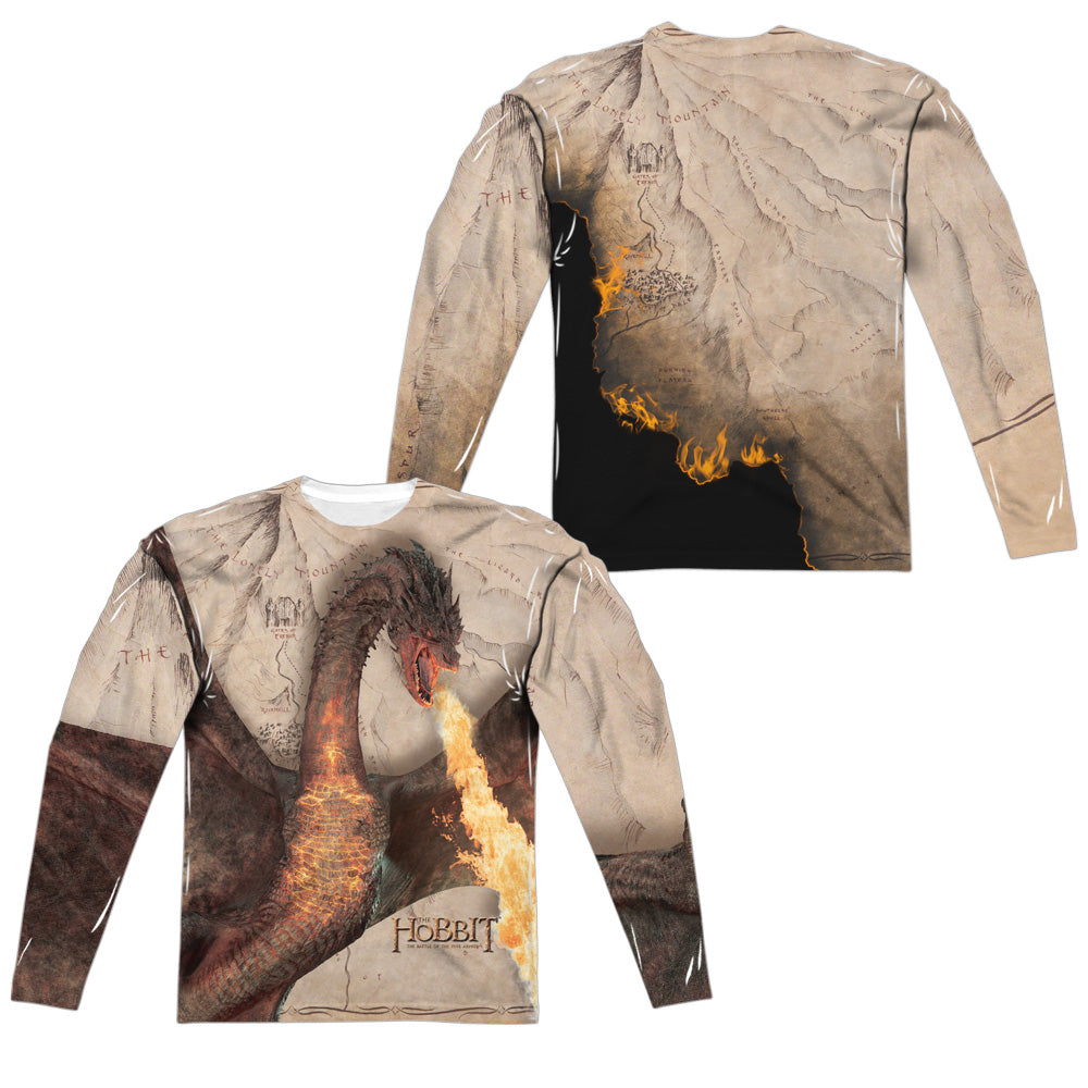 HOBBIT/SMAUG ATTACK (FRONT/BACK PRINT) - L/S ADULT POLY CREW  - MULTI