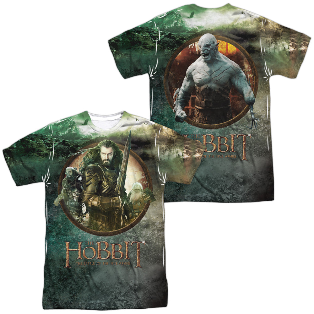 HOBBIT/DWARVES VS AZOG (FRONT/BACK PRINT) - S/S ADULT POLY CREW - MULTI