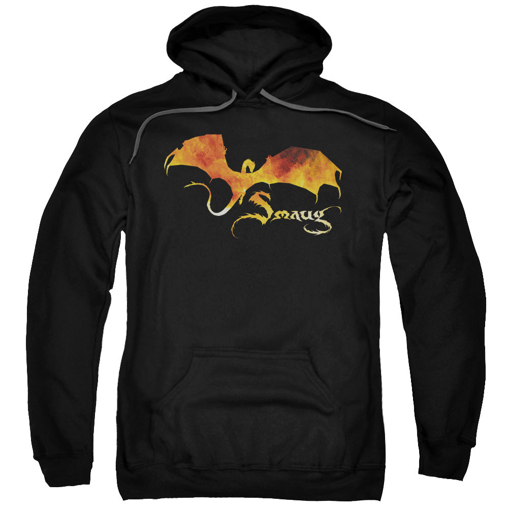 HOBBIT/SMAUG ON FIRE - ADULT PULLOVER HOODIE - BLACK