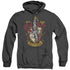 HARRY POTTER/GRYFFINDOR CREST - ADULT HEATHER HOODIE - BLACK