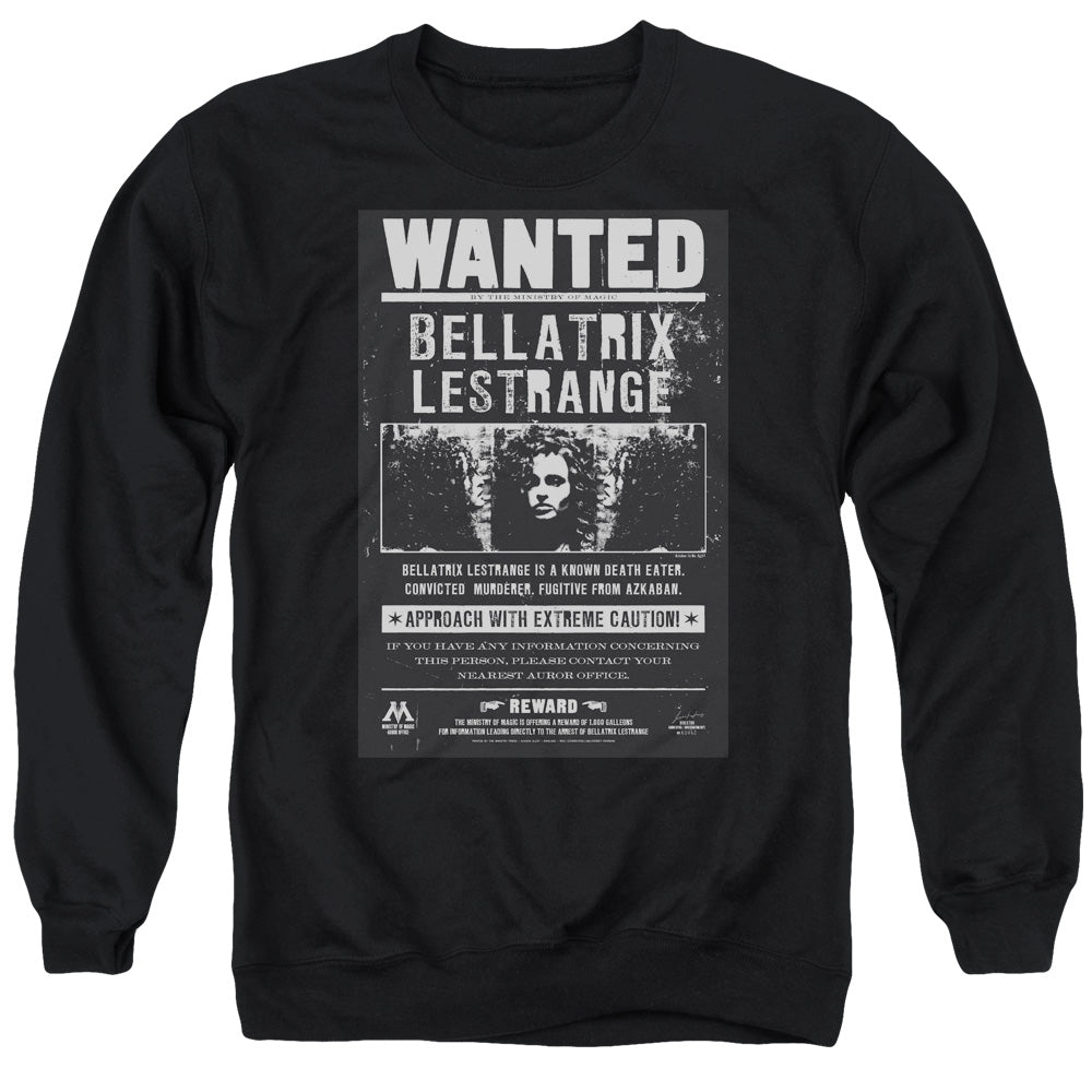 HARRY POTTER/WANTED BELLATRIX - ADULT CREWNECK SWEATSHIRT - BLACK