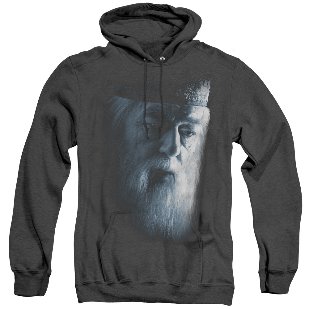 HARRY POTTER/DUMBLEDORE FACE - ADULT HEATHER HOODIE - BLACK