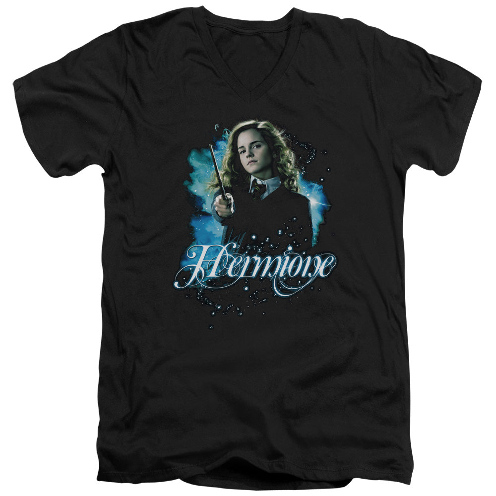 HARRY POTTER/HERMIONE READY - S/S ADULT V-NECK 30/1 - BLACK