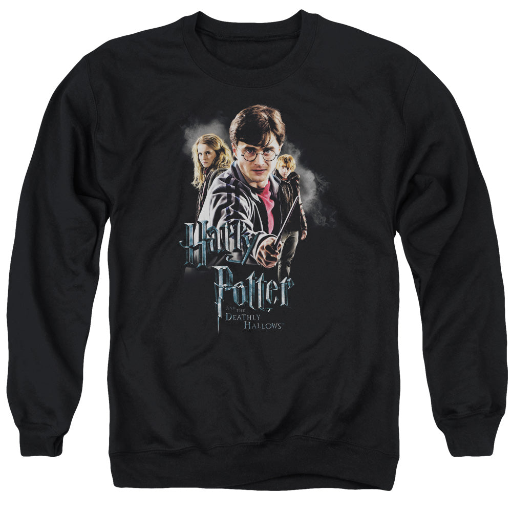 HARRY POTTER/DEATHLY HOLLOWS CAST - ADULT CREWNECK SWEATSHIRT - BLACK