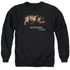 HARRY POTTER/BURNING HOGWARTS - ADULT CREWNECK SWEATSHIRT - BLACK
