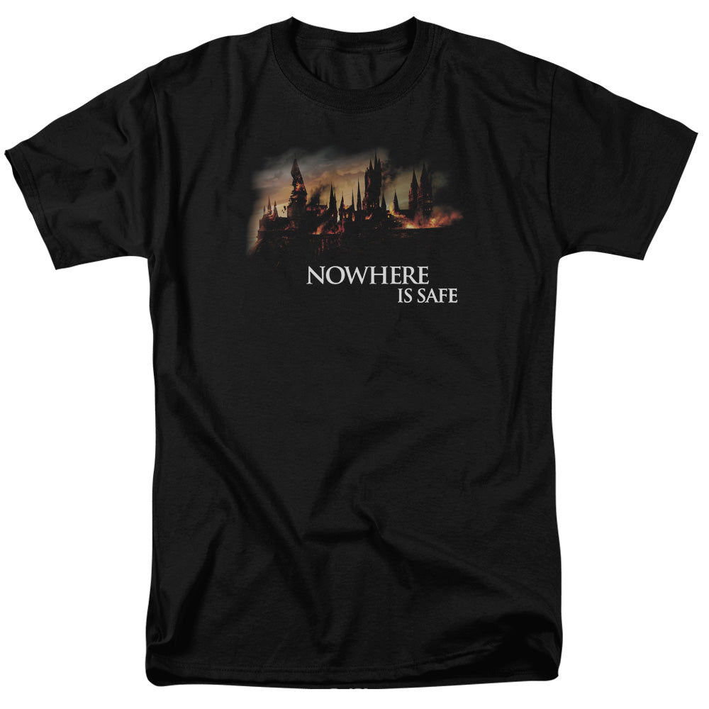 HARRY POTTER/BURNING HOGWARTS - S/S ADULT 18/1 - BLACK