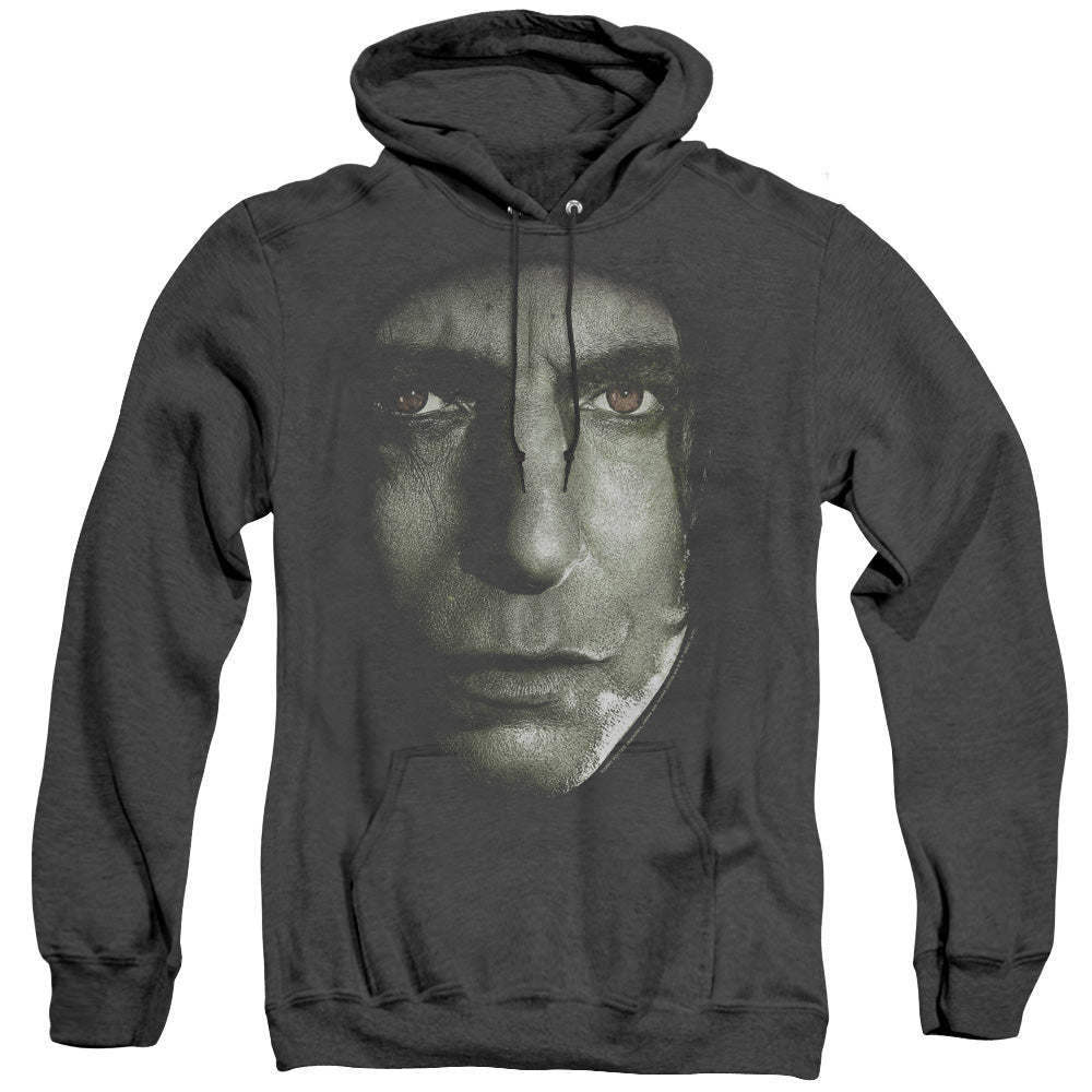 HARRY POTTER/SNAPE HEAD - ADULT HEATHER HOODIE - BLACK
