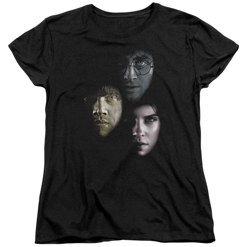 HARRY POTTER/HERO HEADS - S/S WOMENS TEE - BLACK