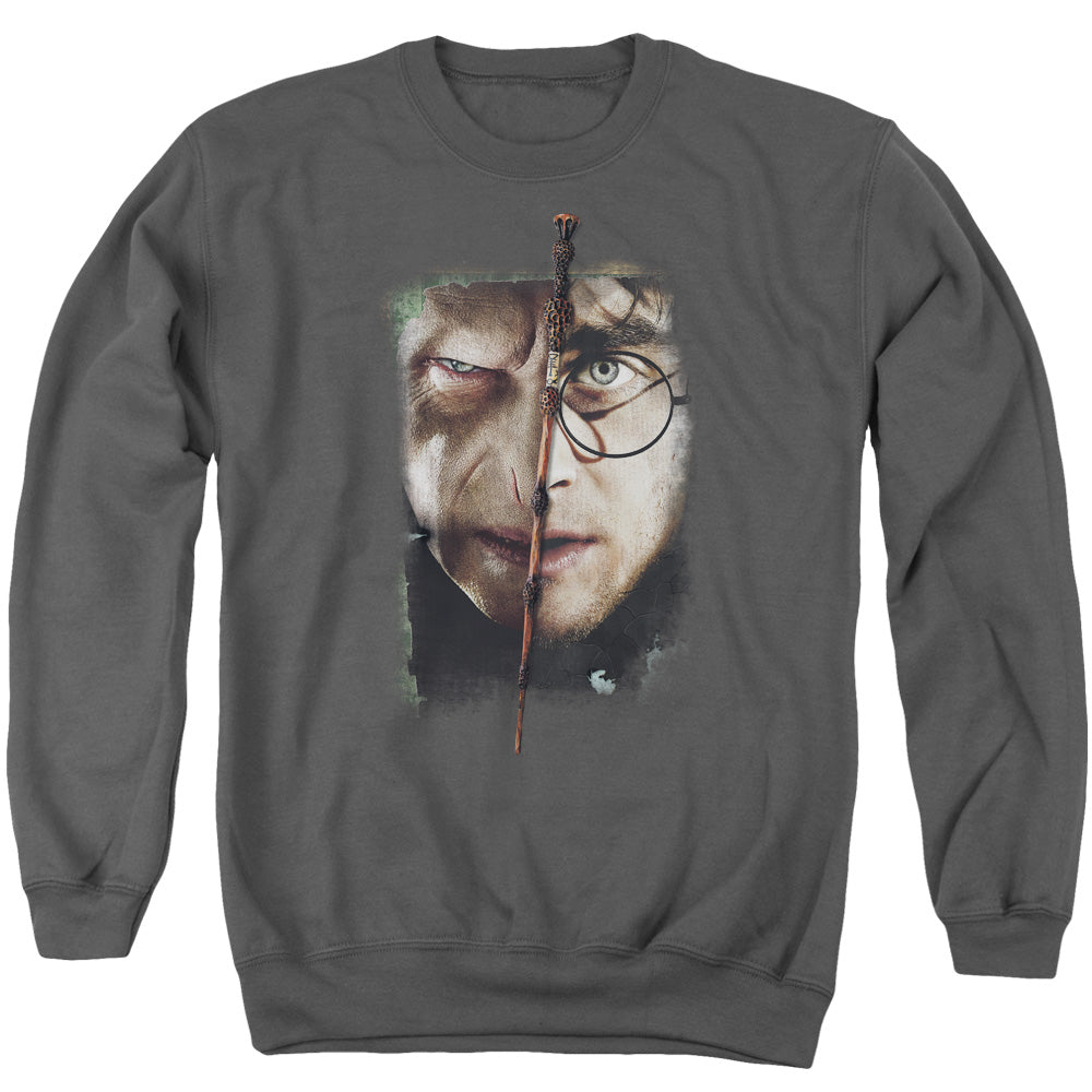HARRY POTTER/IT ALL ENDS HERE - ADULT CREWNECK SWEATSHIRT - CHARCOAL