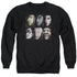 HARRY POTTER/HORIZONTAL HEADS - ADULT CREWNECK SWEATSHIRT - BLACK