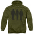 HARRY POTTER/THREE STAND ALONE - ADULT PULLOVER HOODIE - MILITARY GREEN