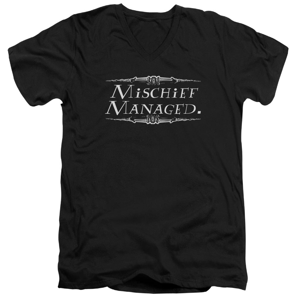 HARRY POTTER/MISCHIEF MANAGED - S/S ADULT V-NECK 30/1 - BLACK